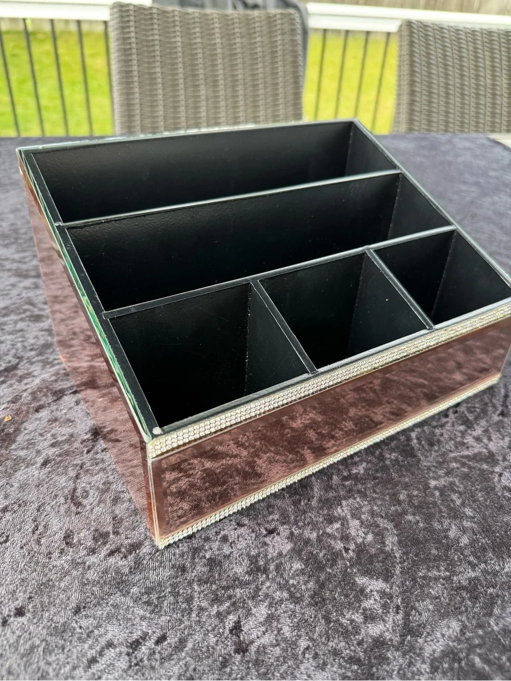 Nanette Lepore Mirrored Multi-Compartment Makeup Organizer